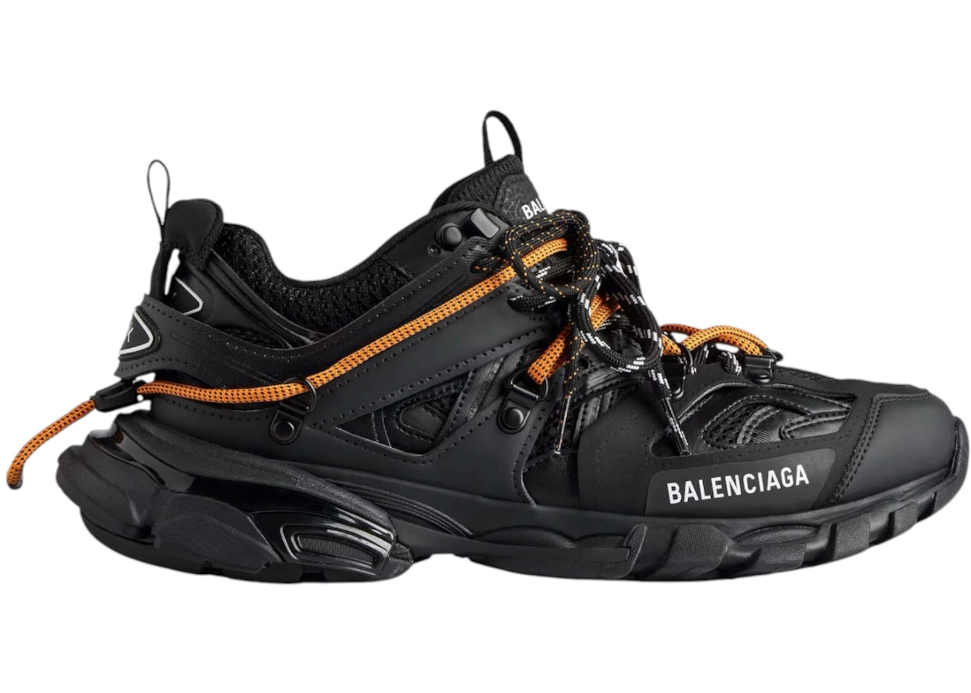 balenciaga track trail laces black orange