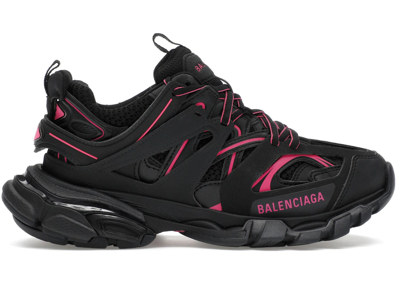 balenciaga track washed black pink (women's)