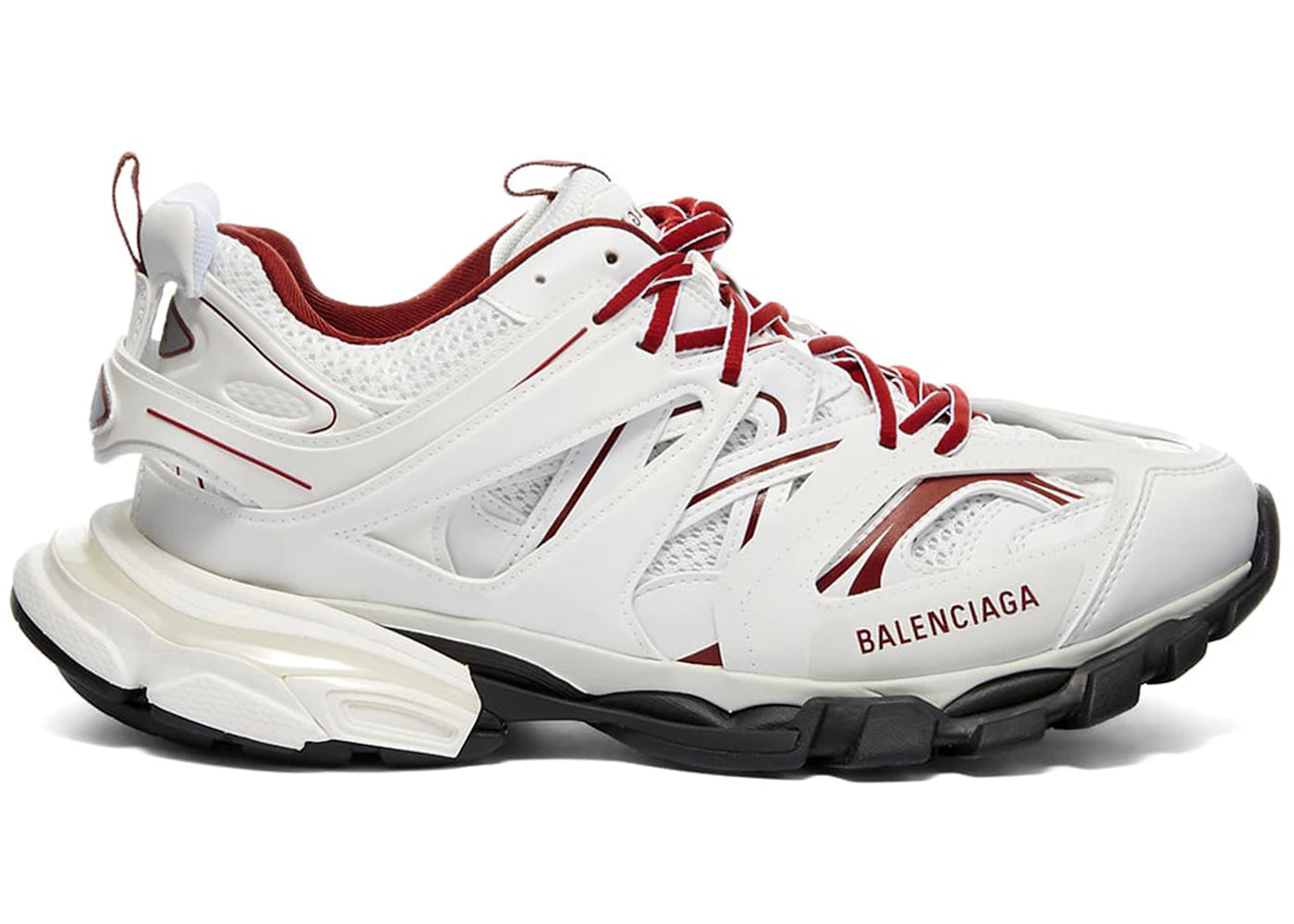 balenciaga track white burgundy black