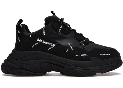 Balenciaga Triple S Allover Logo Black