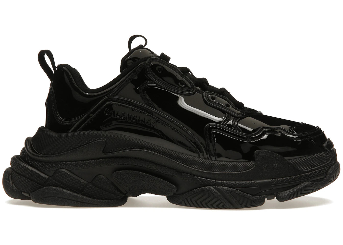 balenciaga triple s black patent
