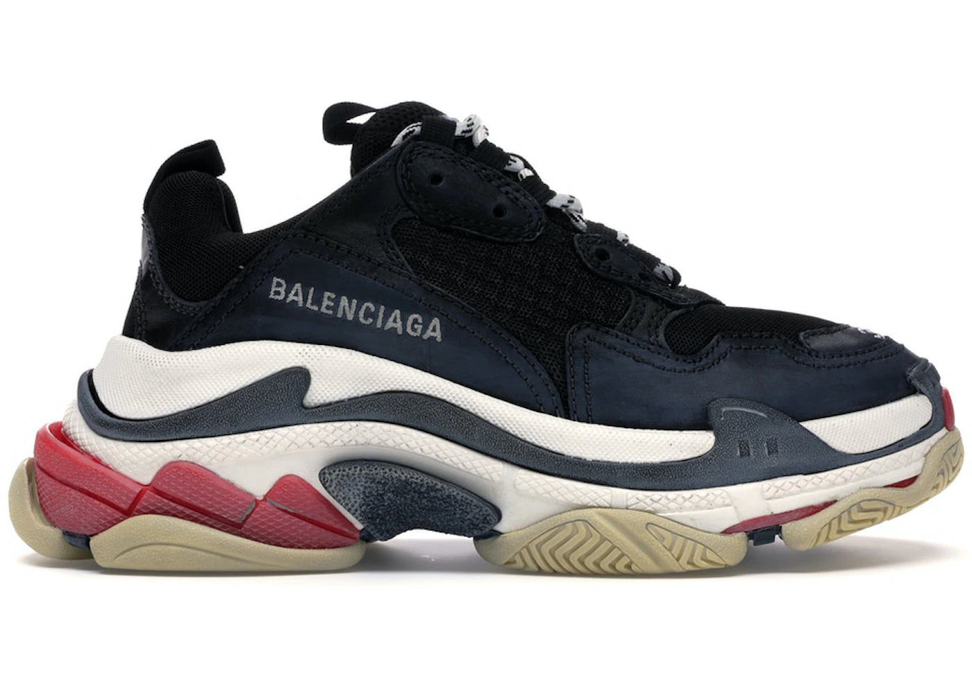 balenciaga triple s black white red (2018 reissue)