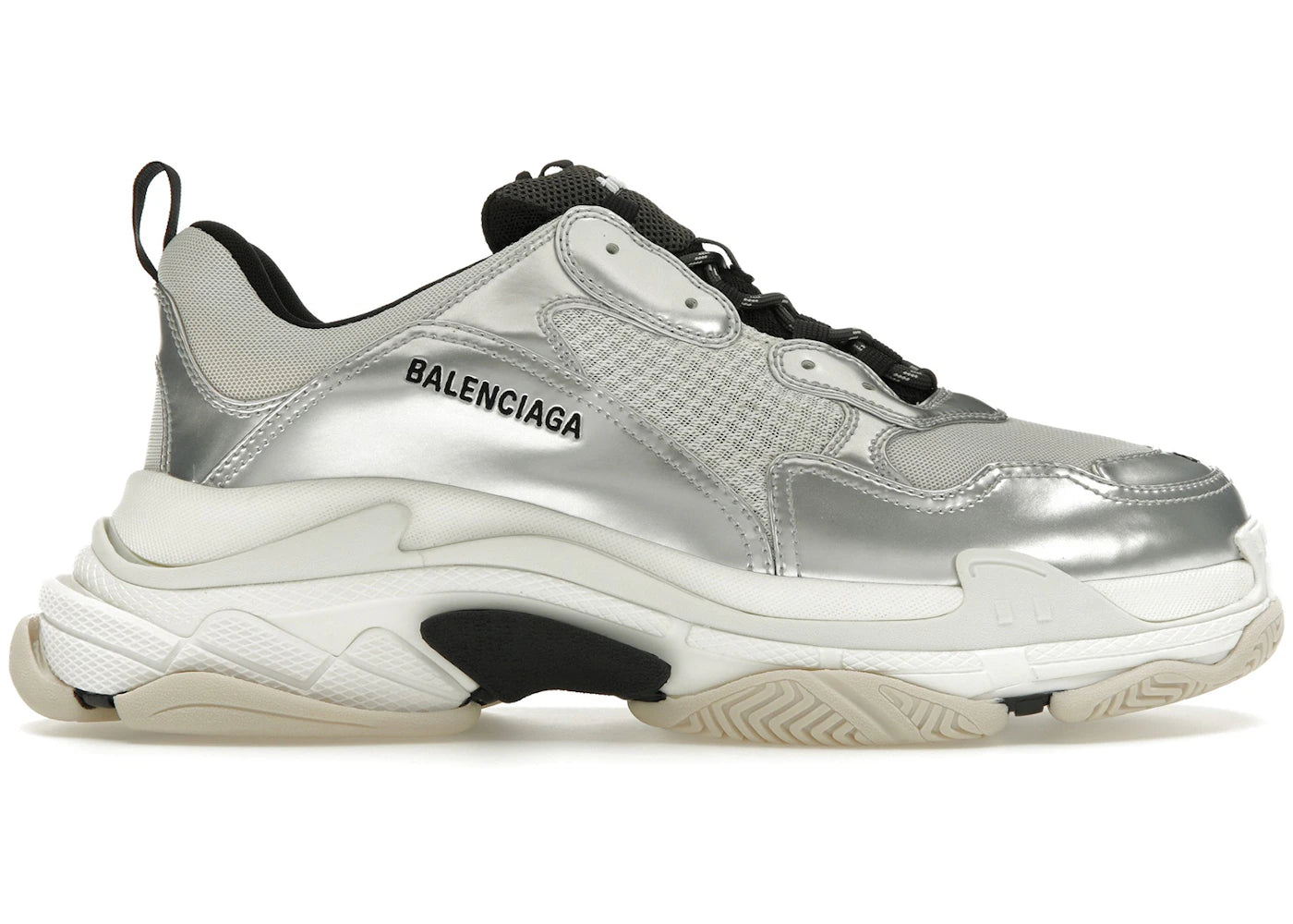 Balenciaga Triple S Black White Silver