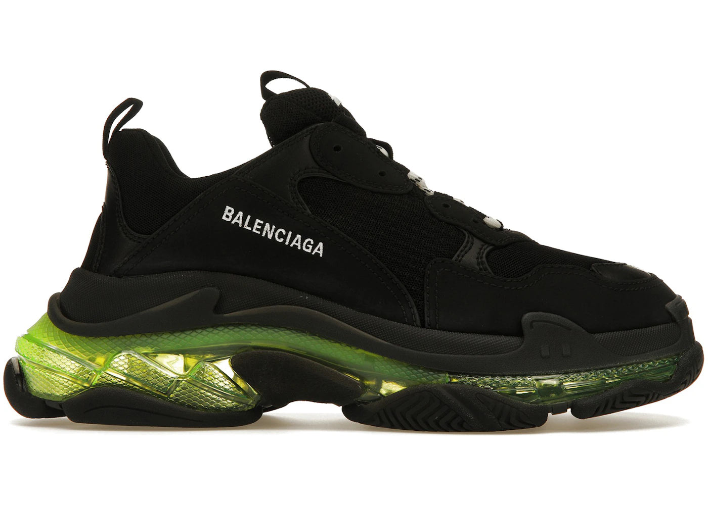 balenciaga triple s black yellow fluo