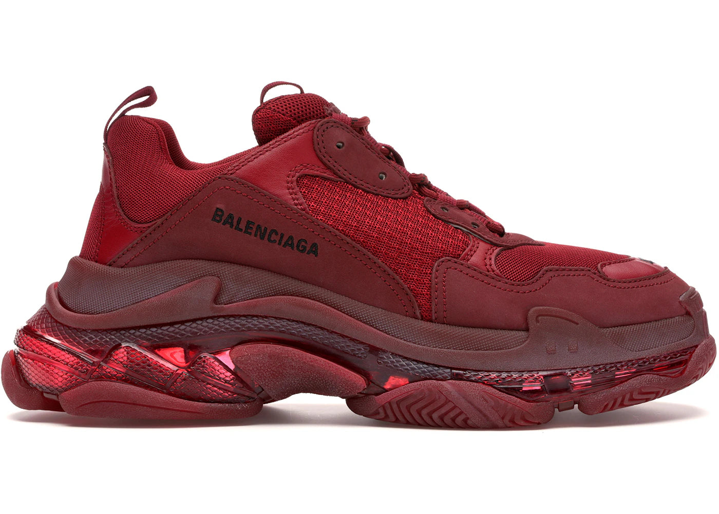 balenciaga triple s burgundy red