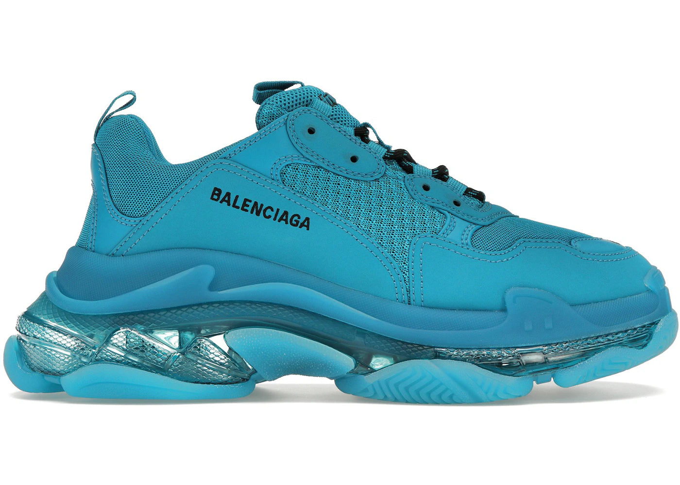 Balenciaga Triple S Clear Sole Teal Blue