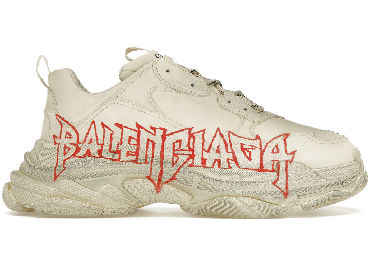 balenciaga triple s diy metal white red