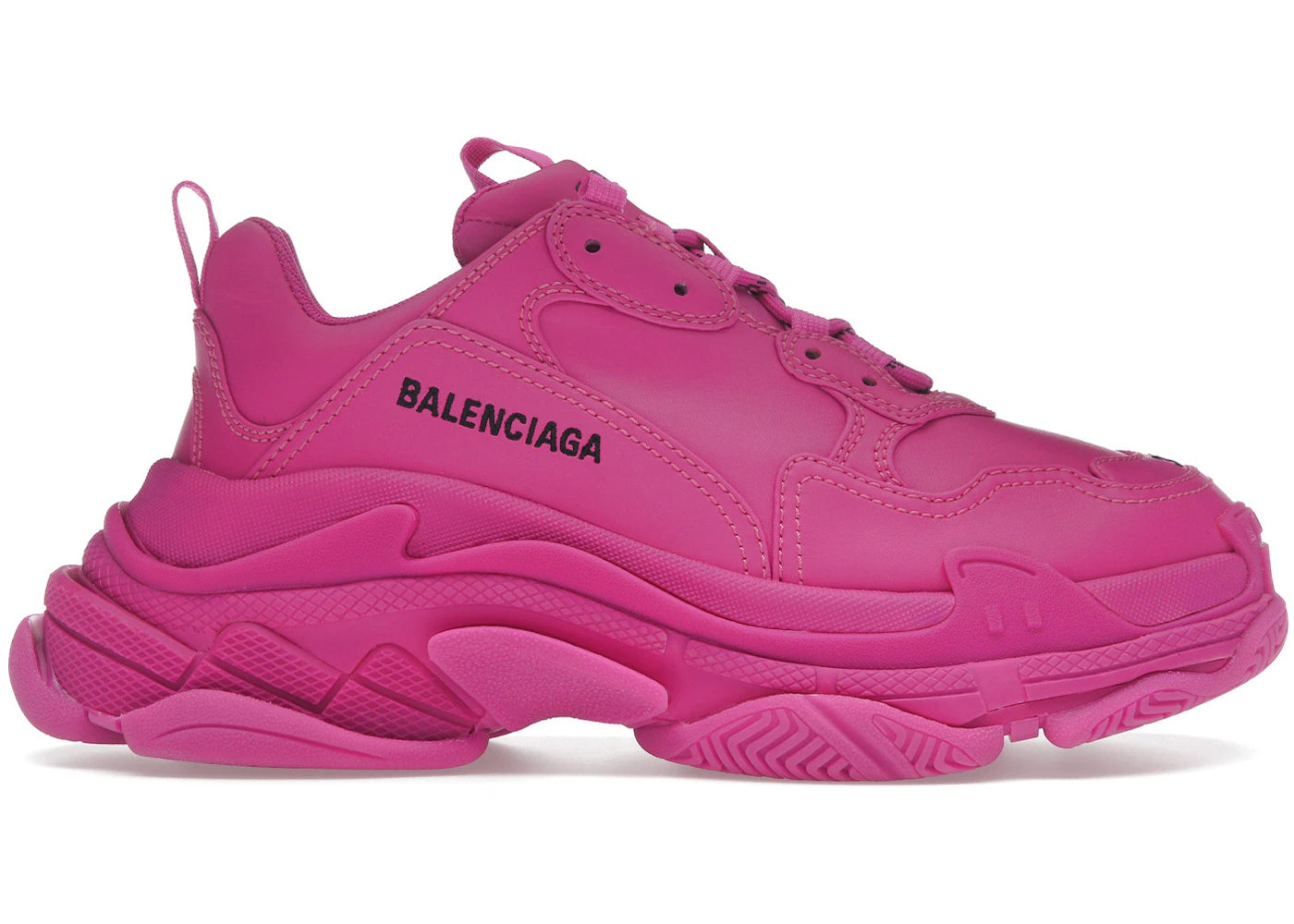 Balenciaga Triple S Faux Leather Dark Pink (Women'S)