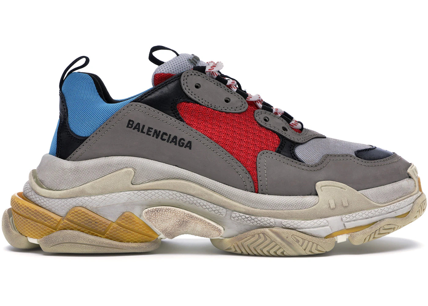 balenciaga triple s grey red blue (2018 reissue)