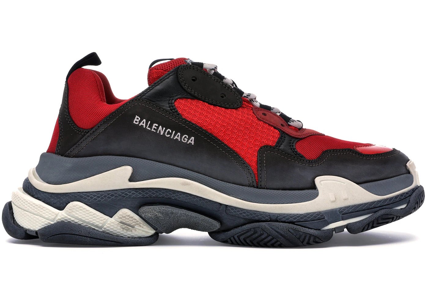 balenciaga triple s red black (pre-distressed)