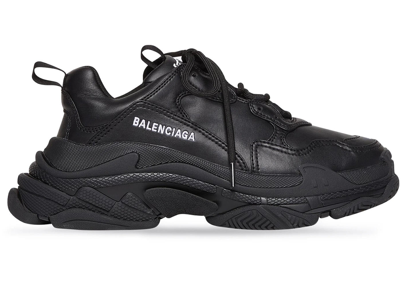 balenciaga triple s synthetic leather triple black (women's)