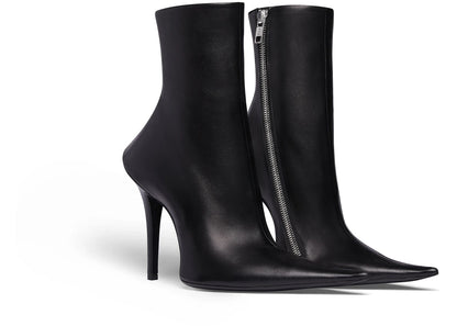 Balenciaga Witch 110Mm Booties Black Sheepskin Womens