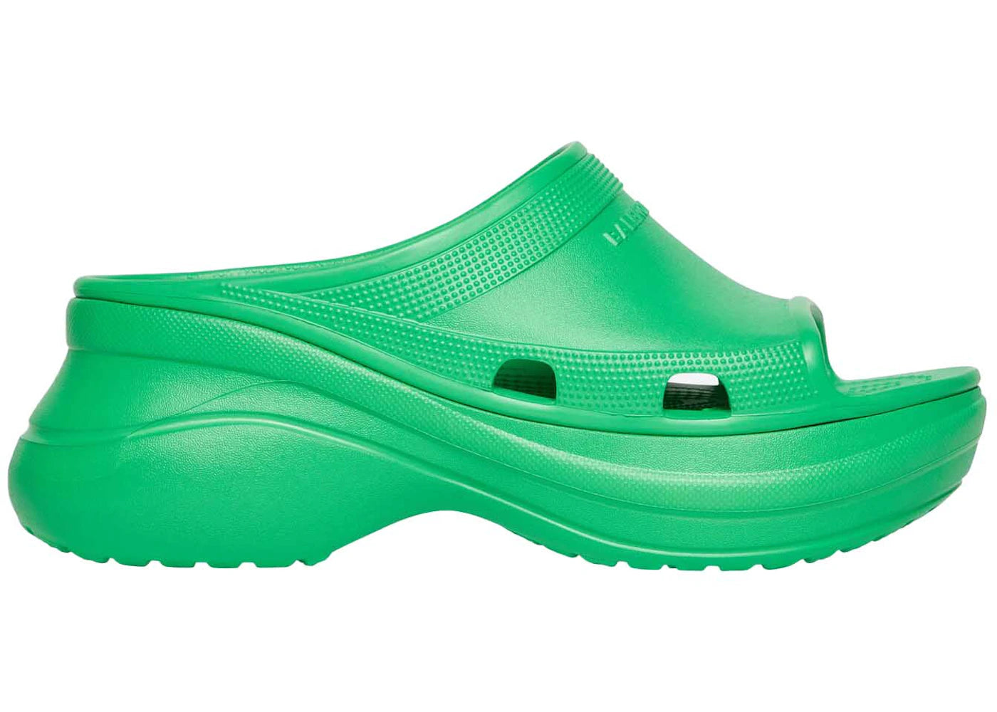 balenciaga x crocs pool slide sandals green (women's)