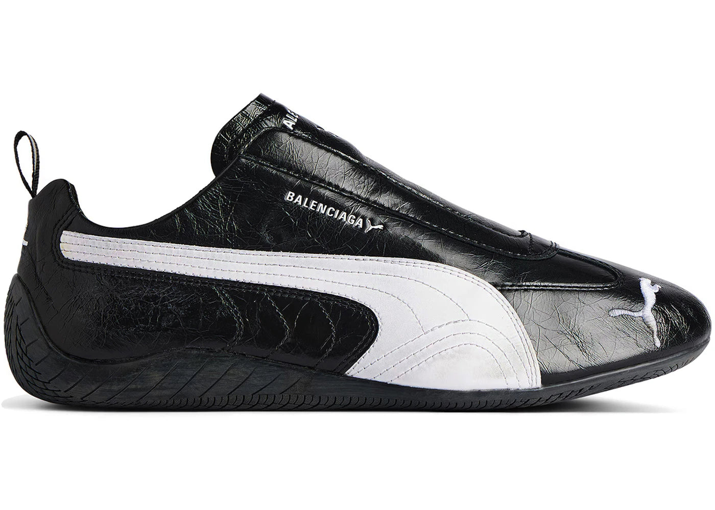 balenciaga x puma speedcat leather black white