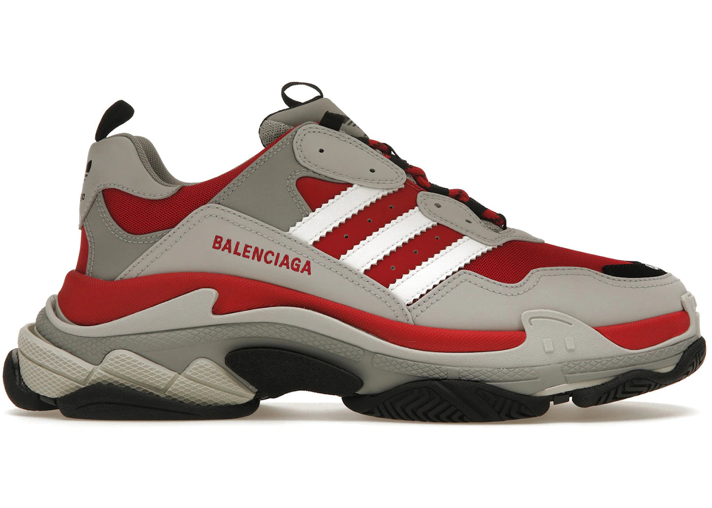 balenciaga x adidas triple s red grey black