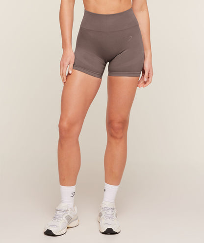 Women's Gymshark Poise Seamless Shorts Cool Brown