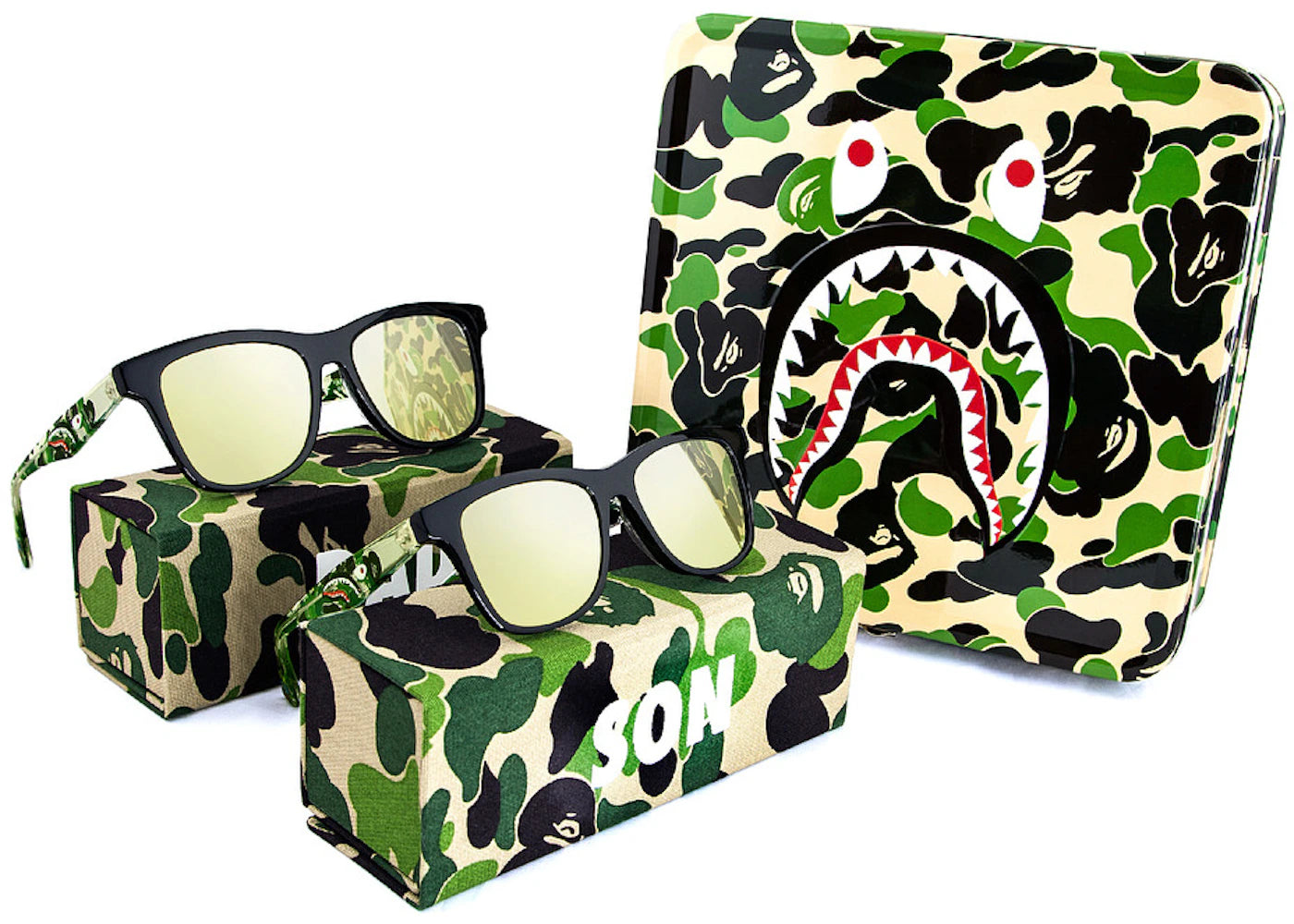 bape dad and son sunglasses green
