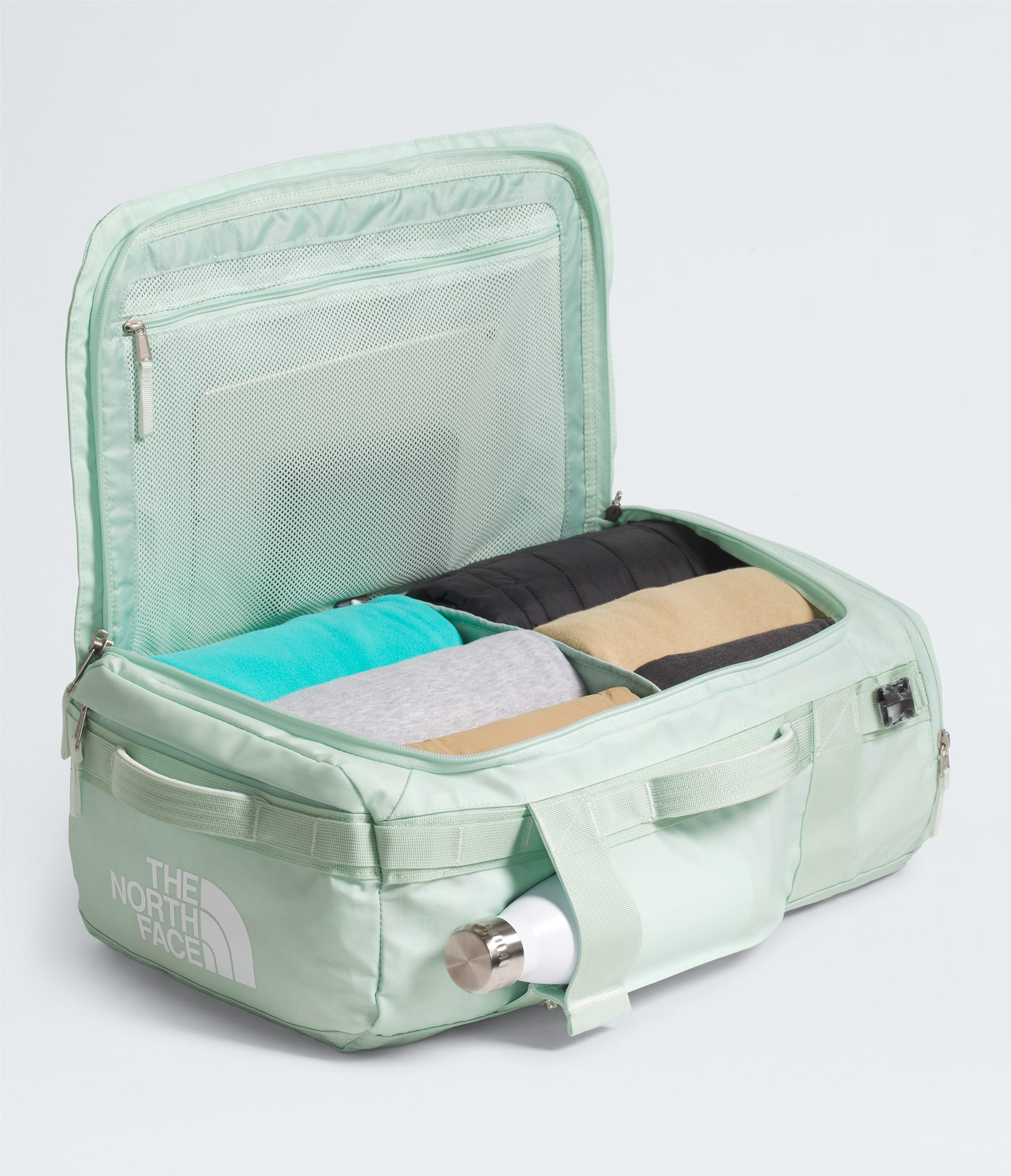 The North Face Base Camp™ Voyager Duffel—32L Opal Frost-Pearl Stone-Tnf White