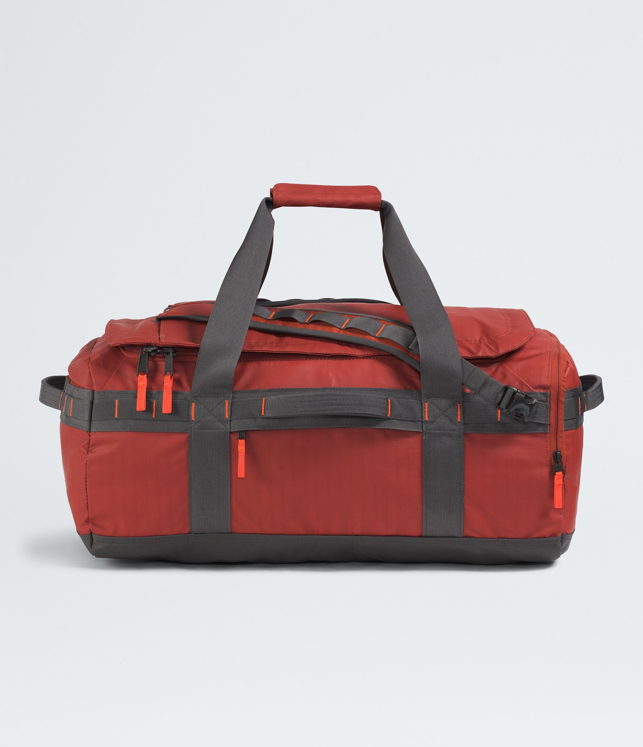 The North Face Base Camp™ Voyager Duffel—62L Iron Clay-Anthracite Grey-Lava Red