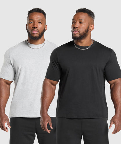 Gymshark T-Shirt 2 Pack Black