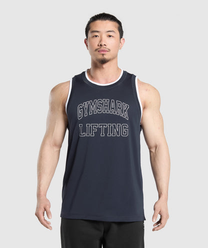Gymshark Mesh Tank Heavy Blue