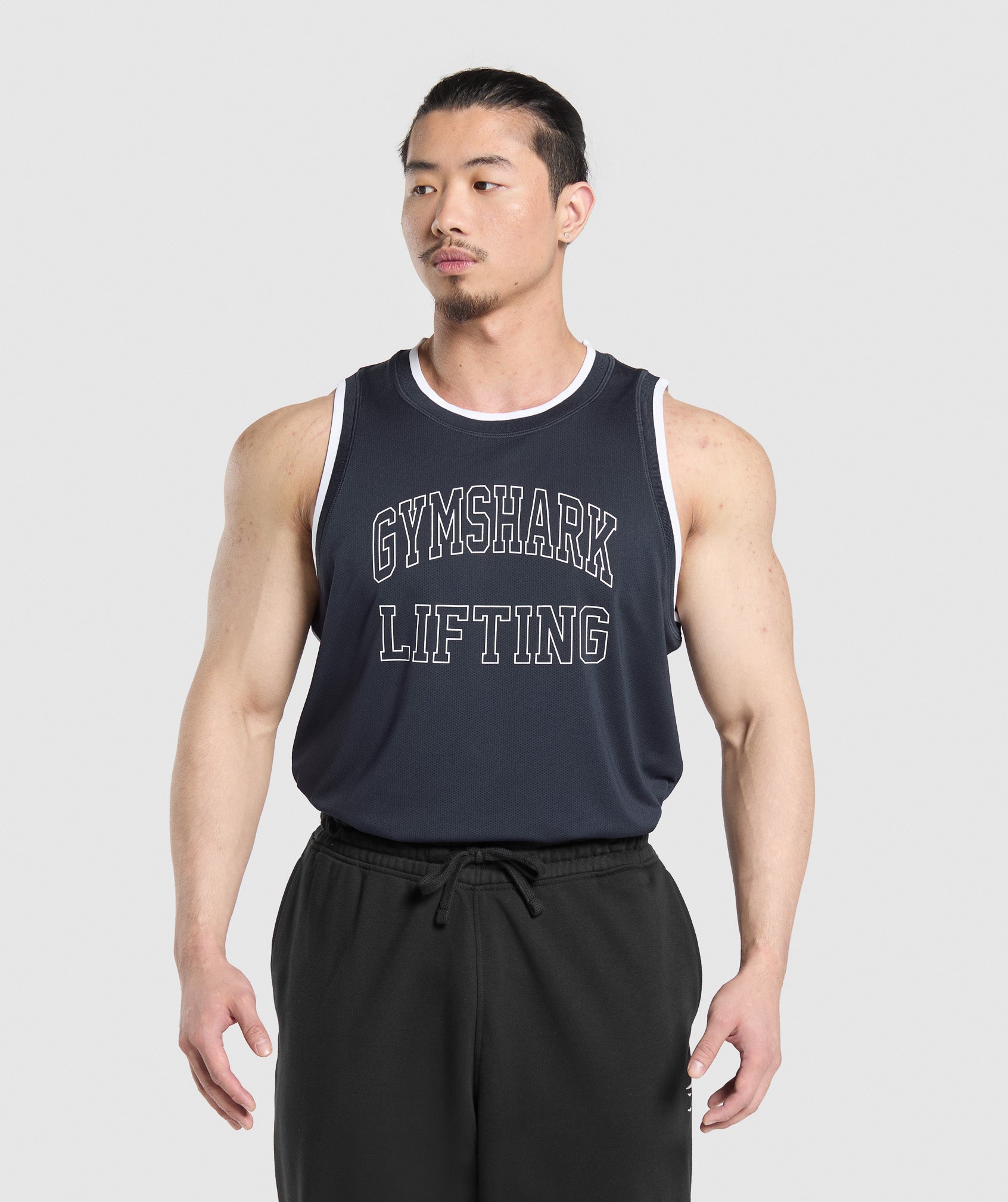 Gymshark Mesh Tank Heavy Blue