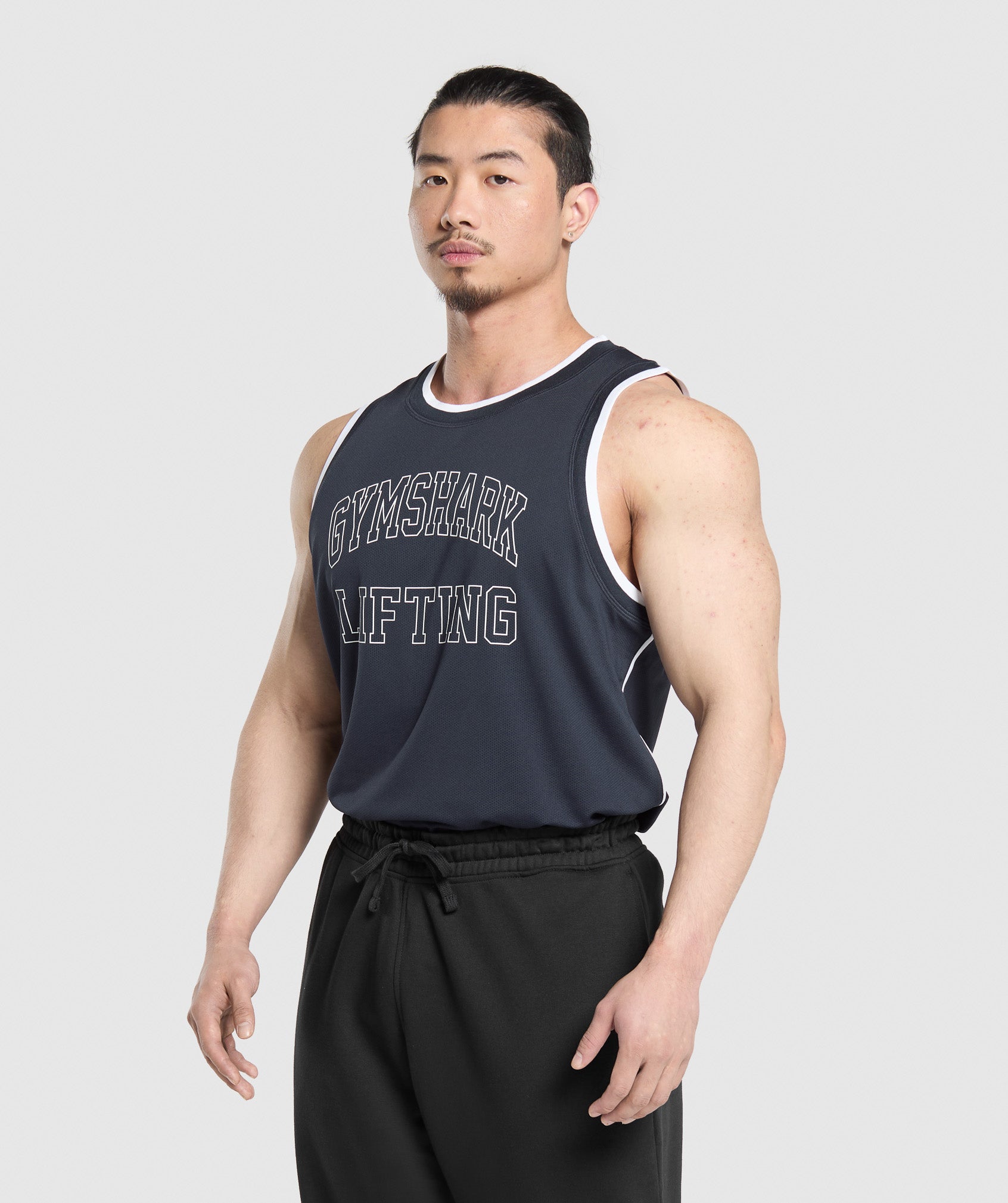 Gymshark Mesh Tank Heavy Blue