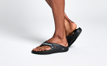 Oofos Men's Sport Sandal Bauer Black Asphalt