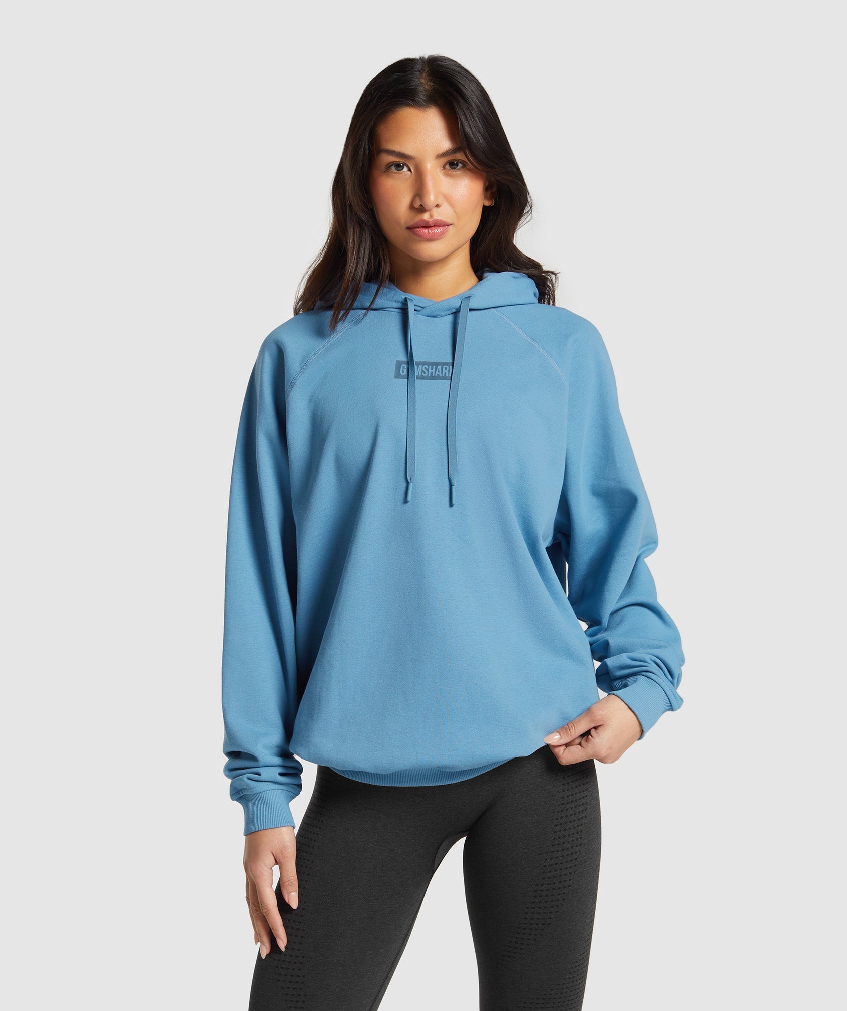 Women's Gymshark Block Oversized Hoodie Classic Blue
