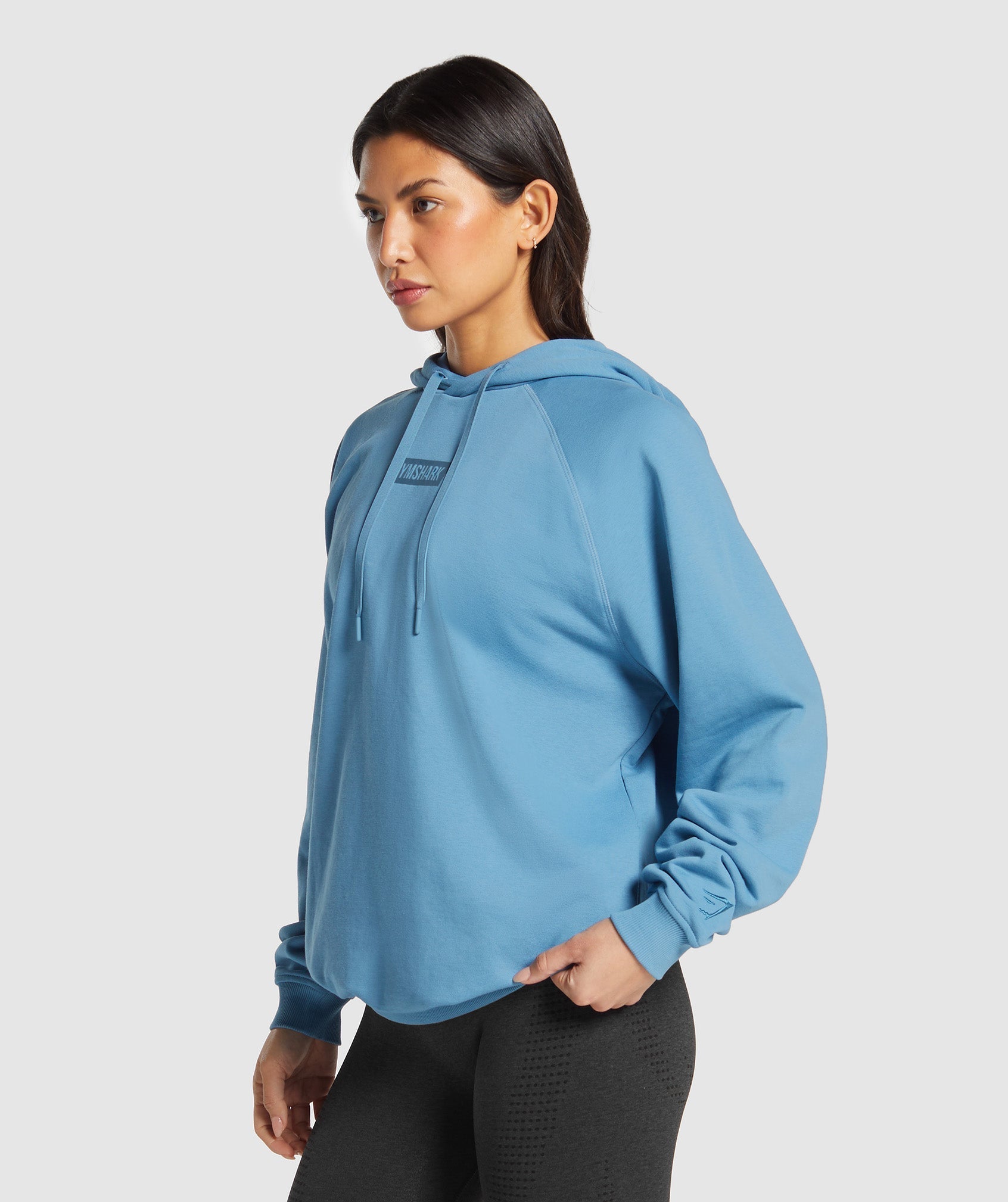 Women's Gymshark Block Oversized Hoodie Classic Blue