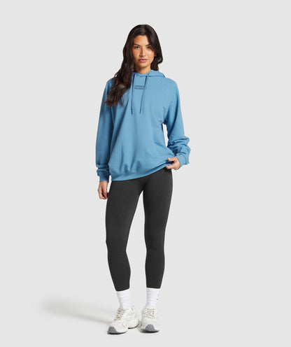 Women's Gymshark Block Oversized Hoodie Classic Blue