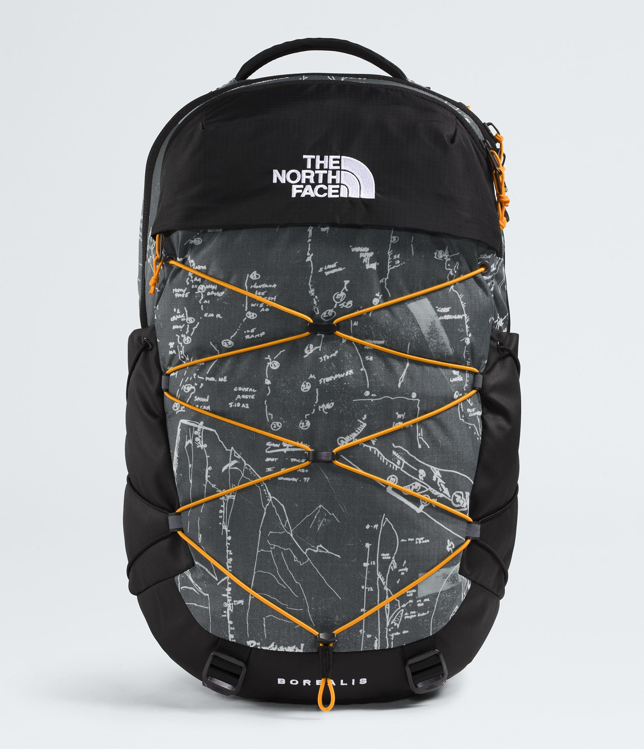 The North Face Borealis Backpack Anthracite Grey Conrad Topos Print-Summit Gold