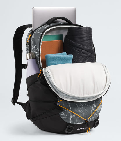 The North Face Borealis Backpack Anthracite Grey Conrad Topos Print-Summit Gold