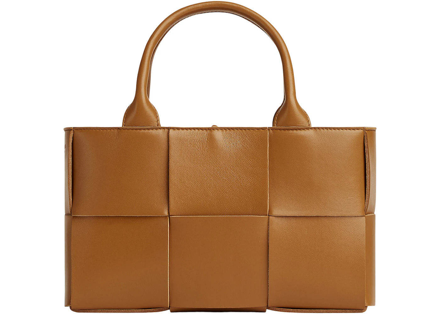 Bottega Veneta Arco Tote Bag Mini Intreccio Camel