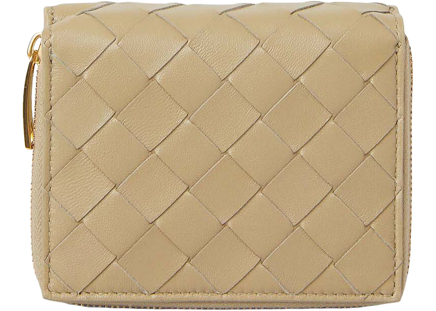Bottega Veneta Bi-Fold Intrecciato Wallet Taupe