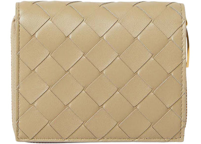 Bottega Veneta Bi-Fold Intrecciato Wallet Taupe