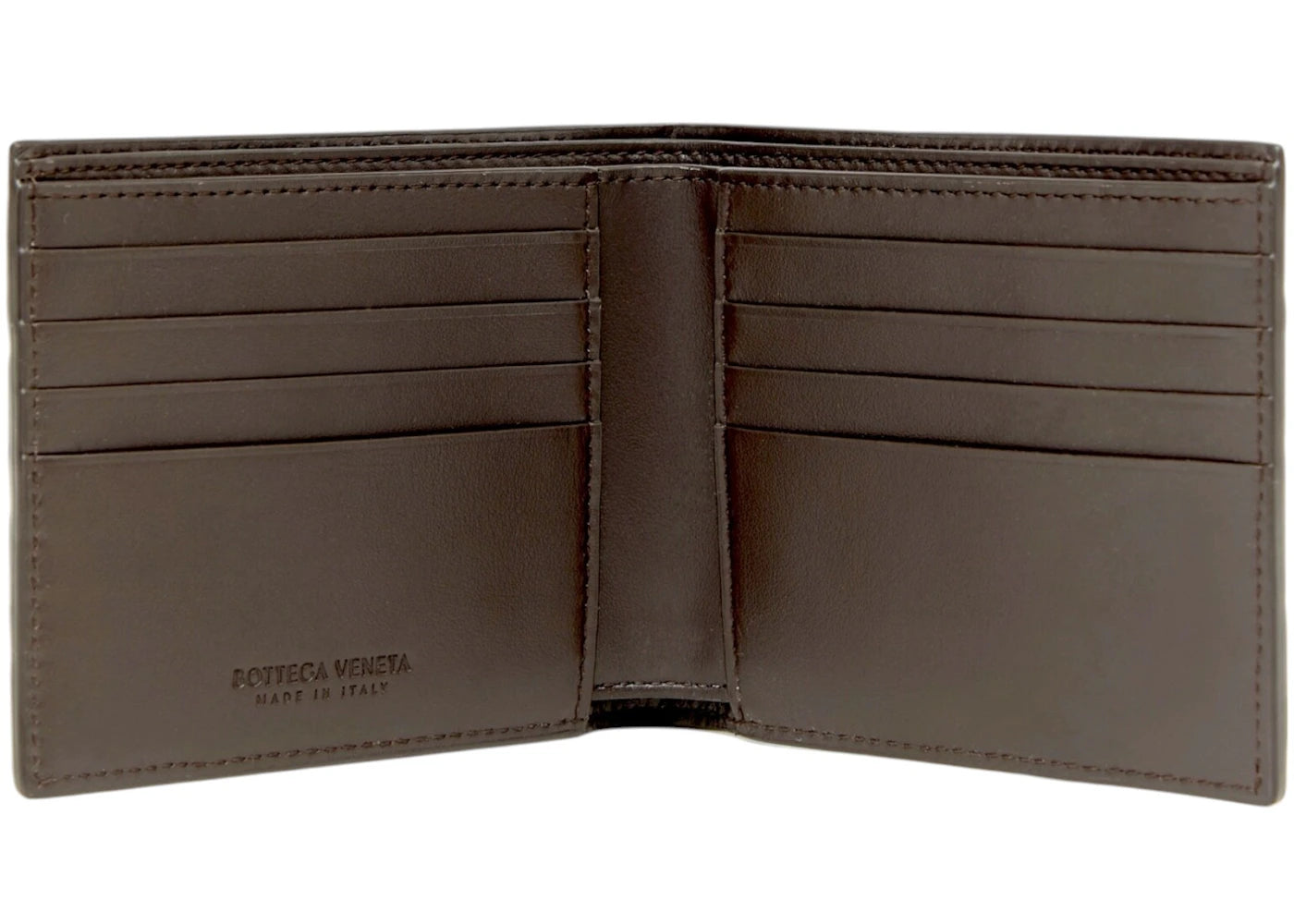 bottega veneta wallet intrecciato bi-fold fondant brown 