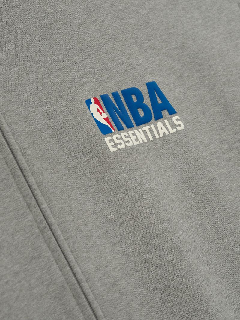 Essentials Nba Zip Up Jacket Concrete Heather