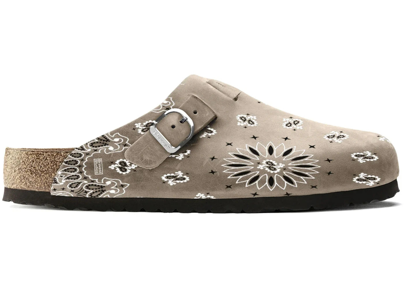 Bravest Studios Suede Paisley Clogs Camel