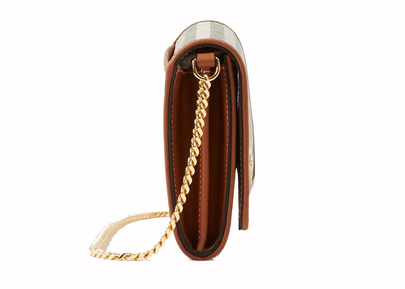 burberry chain check strap wallet archive beige 