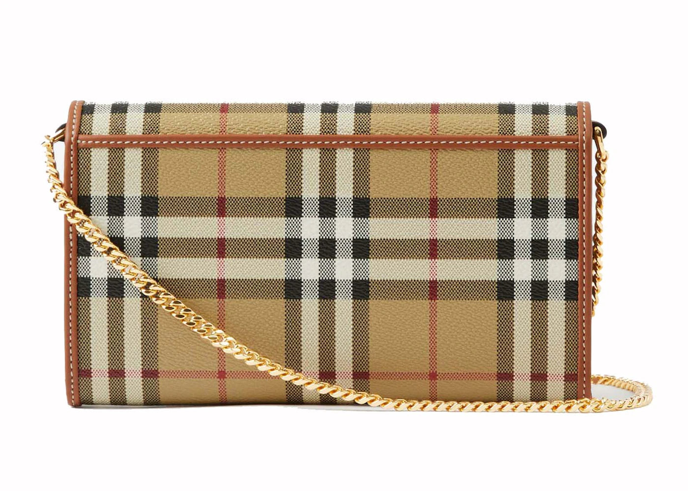 burberry chain check strap wallet archive beige 