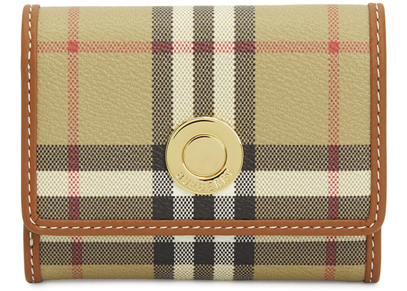 Burberry Check Short Wallet Beige Brown