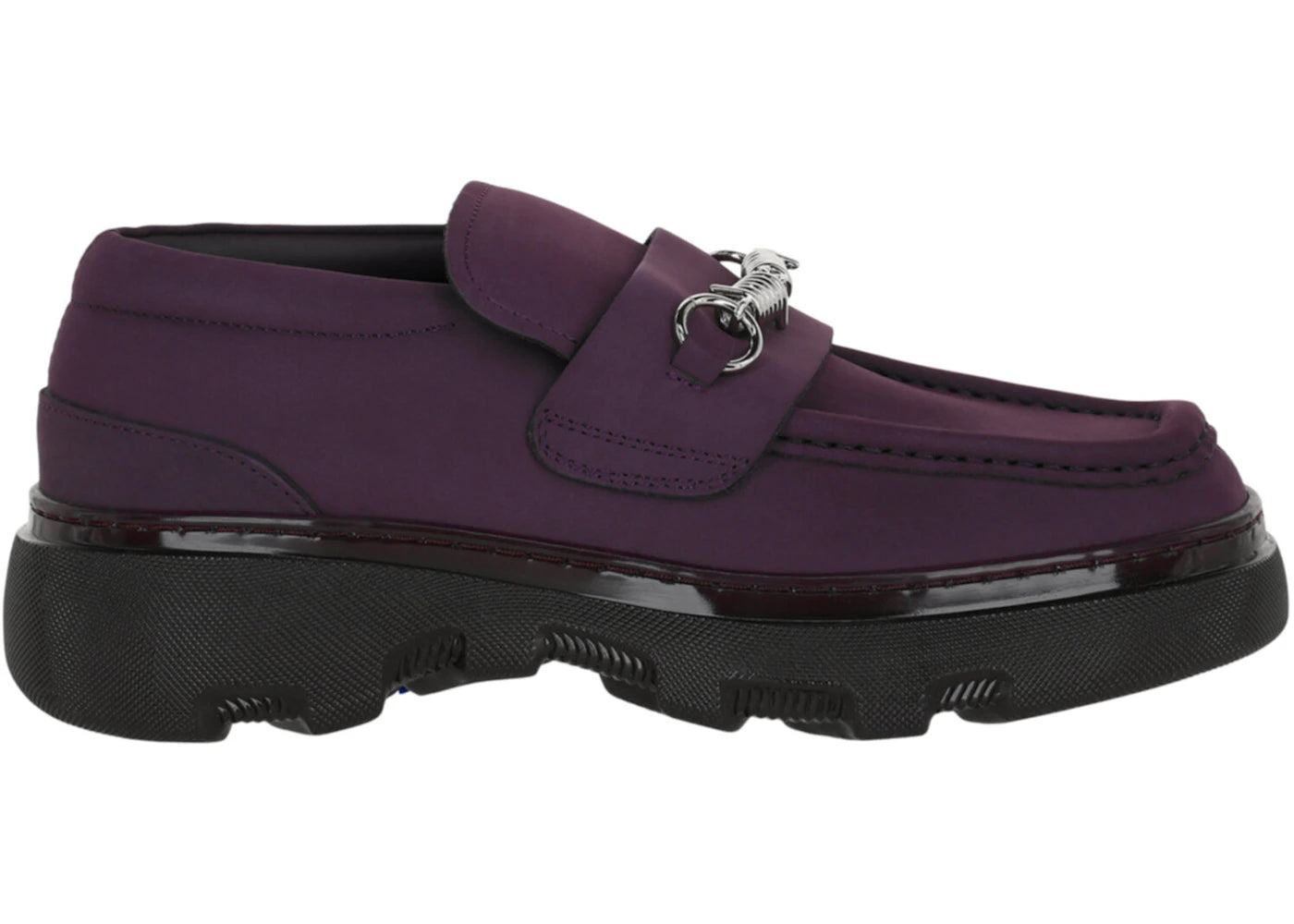 burberry creeper clamp loafers aubergine