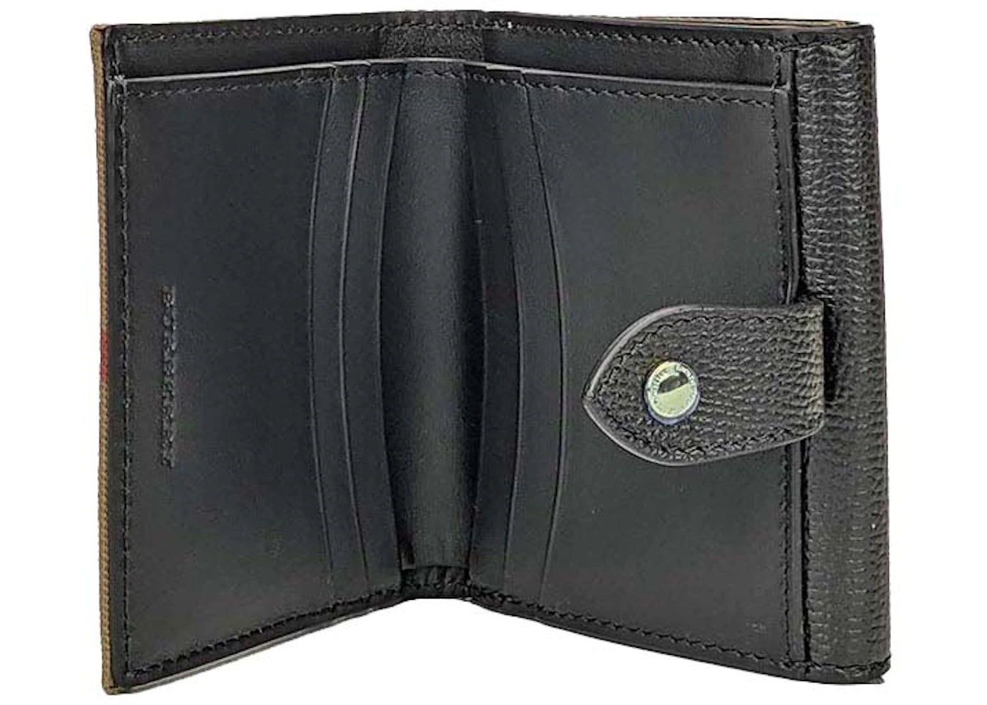 burberry house check grainy derby luna small wallet black / beige 