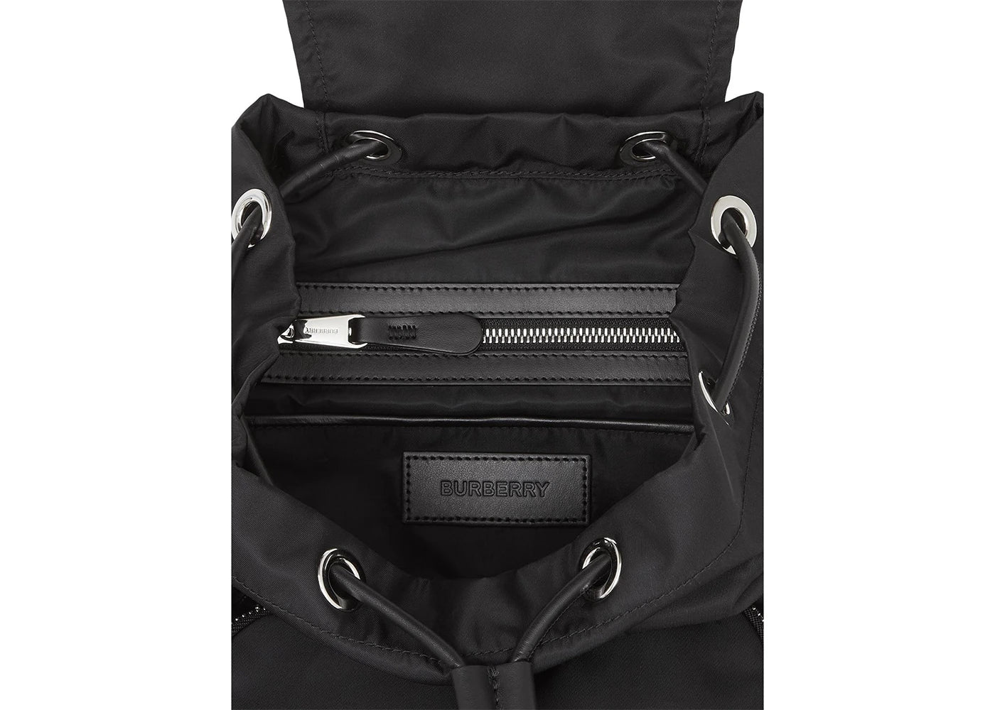 burberry logo print econyl nylon backpack black 