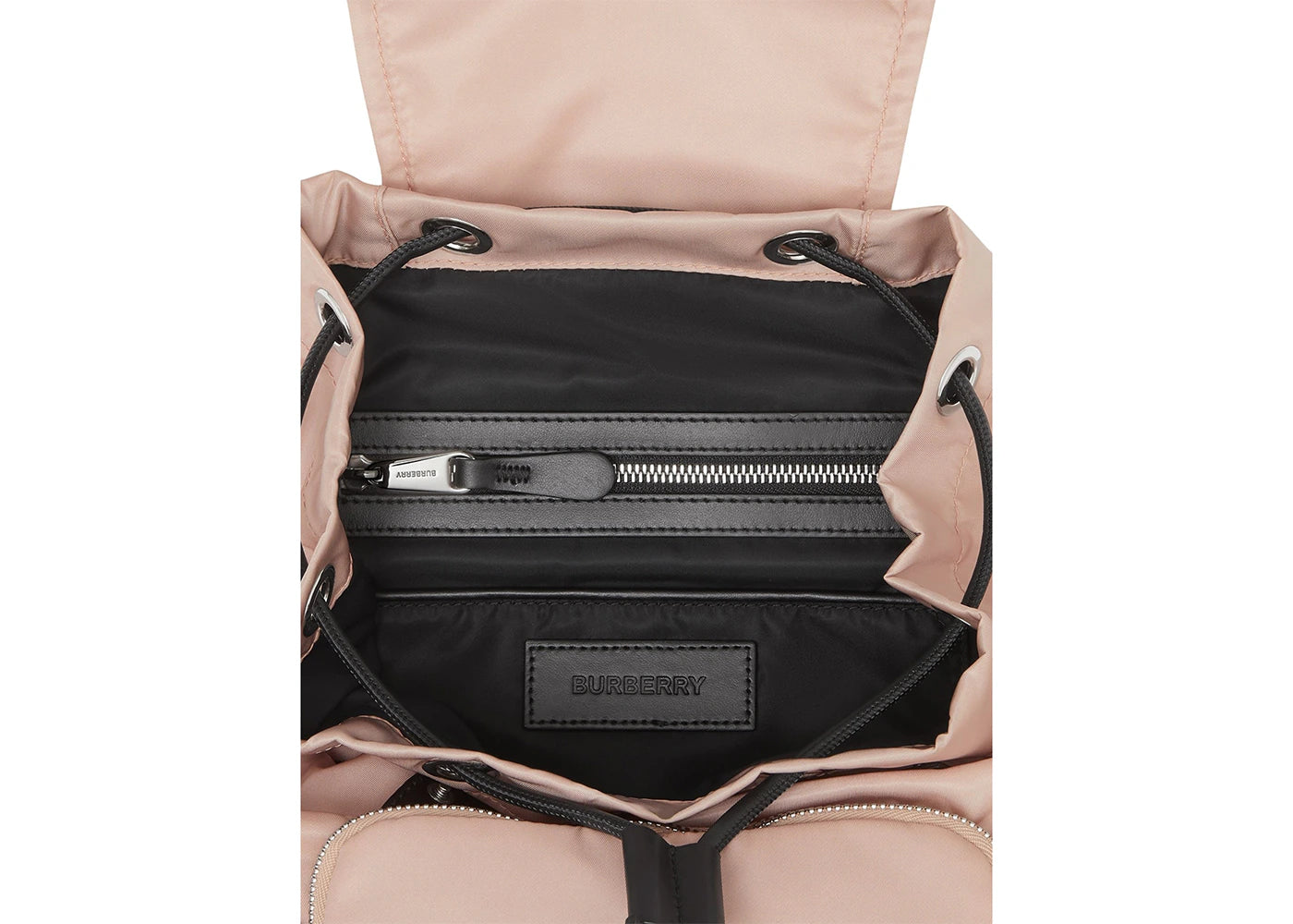 burberry logo print econyl nylon backpack pink 