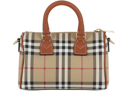 Burberry Mini Check Bowling Bag Brown