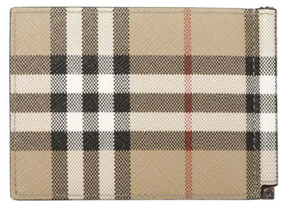Burberry Money Clip (80841761) Wallet Check Beige