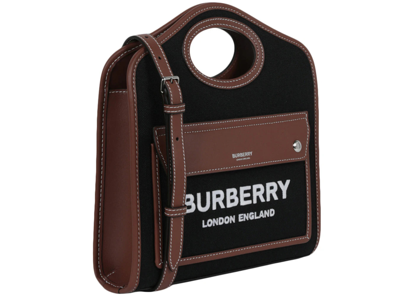 Burberry Pocket Shoulder Bag Black/Tan