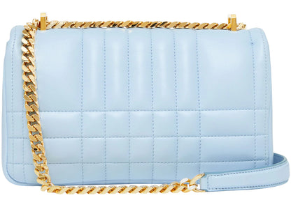 Burberry Quilted Leather Lola Bag Small Pale Blue